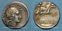 ROMAN REPUBLIC Denier République romaine. L. Rutilius Flaccus (vers 77 AC). -