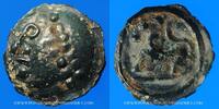 CELTIC COINS Potin Séquanes. Région de Besançon. à la grosse tête diadémée, 2e - 1er siècle AC -