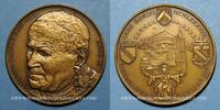 ALSACE bronze Alsace. Strasbourg. Visite de Jean-Paul II. 8-11 octobre 1988. Médaille . Signée Britschu -