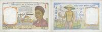 ANCIENT FRENCH COLONIES 1 piastre Indochine. Billet. type Banque de France -