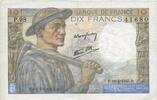 NOTES OF THE BANQUE DE FRANCE 10 francs 19.4.1945 Banque de France. Bill... 24.45 US$  +  11.00 US$ shipping