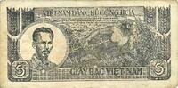 OTHER FOREIGN NOTES Vietnam. Viêt-Nam Dàn Chu Cong Hoa. 5 dong , gris-bleu. R/: brun rouge -