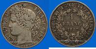 FRENCH MODERN COINS 1 franc 1887 A 3e r&eacute;publique (1870-1940).  C&eacute;r&egrave;s s+ ... 15.10 US$  +  11.38 US$ shipping
