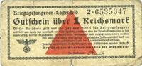 GERMANY 1 mark 1939-1945 Allemagne. Camps allemands de prisonniers de gu... 10.45 US$  +  11.38 US$ shipping