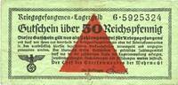 GERMANY 50 pfennig Allemagne. Camps allemands de prisonniers de guerre 1939-1945. Billet. -