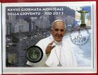 Vatican, Vatikan 2 Euro Gedenkmünze im Folder 2013 Papst Franziskus, 28. Weltjugendtag in Rio de Janeiro unc. coin