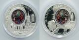 Cook Islands 10 Dollars Silbermünze 2013 Windows of Heaven - Obere Basilika Lourdes Prooflike with glass inlay, original packaging