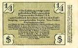 Wertbestaendiges Notgeld Ein Viertel Dollar November 1923 Biebrich am Rhein Industriegemeinschaft used