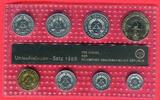 DDR Kursmünzensatz 1989 KMS 1 Pfennig bis 2 Mark und Token Prägen BU Coin Set plastic slightly bent