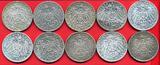 Bayern 10 x 2 Mark 1899-1908 Kaiserreich Lot Koenig Otto Lot of ten coins