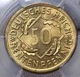 Germany, Weimarer Republik 50 Rentenpfennig 1923-A Erstes Jahr Frirst Year after Inflation finest known to PCGS Top Pop PCGS MS66