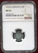 Kaiserreich 20 Pfennig 1876 D Silber kleiner Adler NGC MS 65