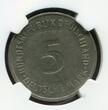 GERMANY Federal Republic BRD 5 DM 1975 G Clashed Dies Stempel durchgeprägt in 5 NGC MINT ERROR AU 53