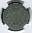 GERMANY Federal Republic BRD 5 DM 1975 G Clashed Dies Stempel durchgeprägt in 5 NGC MINT ERROR AU 53