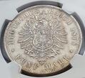 Kaiserreich Bayern, Bavaria 5 Mark Silber Kursmünze 1876 D König Ludwig II. NGC AU 50