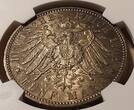GERMANY Sachsen Saxony 5 Mark 1902 E Auf den Tod von König Albert Silber Albert