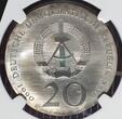 E.GERMANY DDR S20M 20 Mark Silber 1990 A Andreas Schlüter 1660 -1714 Sterbender Krieger Zeughaus Berlin NGC MS 67