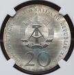 E.GERMANY DDR S20M 20 Mark Silber 1990 A Andreas Schlüter 1660 -1714 Sterbender Krieger Zeughaus Berlin NGC MS 67