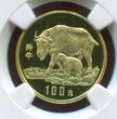 CHINA Peoples Republic 100 Yuan Gold 1992 Mountain Takin mit Kalb - WWF Ausgabe Endangered Wildlife Series III NGC PF 69 ULTRA CAMEO