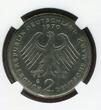 Bundesrepublik Deutschland BRD Germany 2 DM Mark 1969G 2 DM 1969 G, Adenauer Fehlprägung, Dünner Schrötling 3,8 g, Mint Error NGC MS 64