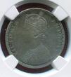 British India Indien RUPEE Rupie 1890 B Queen Victoria NGC UNC Details