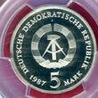 DDR GDR 5 Mark 1987-A Rotes Rathaus PCGS PR68DCAM