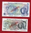 Nordirland Northern Ireland Irland 1, 5, 10, 100 Pounds 1977 Specimen Mustersatz 4 Banknotes unc