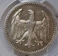 Germany, Weimar Rep. 3 Mark 1924-A Drei Mark ausgeschrieben Rare in Proof Gem Grade PCGS PR 65 Toned
