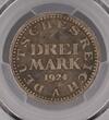 Germany, Weimar Rep. 3 Mark 1924-A Drei Mark ausgeschrieben Rare in Proof Gem Grade PCGS PR 65 Toned