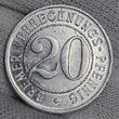 Bremen Notgeld Emergency Token 20 Verrechnungs Pfennig Notgeld o.J. 1924 Stadtwappen USA AU am scr. Spot rev.