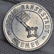 Bremen Notgeld Emergency Token 20 Verrechnungs Pfennig Notgeld o.J. 1924 Stadtwappen USA AU am scr. Spot rev.