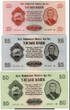 Mongolei Mongolia 1 - 100 Tugrik Satz Series 1955 Sukhe-Bataar 7 Banknoten Satz 1, 3, 5, 10, 25, 50 und 100 Tughrik UNC