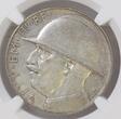 ITALY Italien 20L 1928R VI Vittorio Emanuele III. 10 Jahre Ende 1. Weltkrieg NGC AU Details
