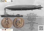 Deutschland Weimarer Republik Bronzemedaille Amerikaflug LZ 126 1924 Hugo Eckener Reparationsluftschiff USS Los Angeles mintstate matte