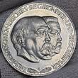 Deutschland Weimarer Republik Silbermedaille o.J. 1930 Hindenburg Bismarck DES DEUTSCHEN REICHES BEGRÜNDER UND BESCHIRMER USA AU Cleaned