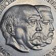 Deutschland Weimarer Republik Silbermedaille o.J. 1930 Hindenburg Bismarck DES DEUTSCHEN REICHES BEGRÜNDER UND BESCHIRMER USA AU Cleaned