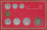 DDR Kursmünzensatz 1988 KMS 1 Pfennig bis 5 Mark Brandenburger Tor Proof coin set with plastic box
