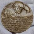 Deutschland Karl Goetz Bronzemedaille 1918 Dated 20 Jahre Tod von Bismarck Satirische Medaille Krone am Boden Weinende Germania As cast