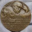 Deutschland Karl Goetz Bronzemedaille 1918 Dated 20 Jahre Tod von Bismarck Satirische Medaille Krone am Boden Weinende Germania As cast