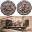 Argentinien Eisenbahn Bronzemedaille 1907 50 Jahre Eisenbahn Jubiläum Lokomotive 
