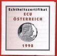 Österreich 25 ECU 1998 Franz Joseph Haydn Proof with capsule,2 certificate