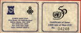 Insel Man 15 ECU 1995 50 Jahre Vereinte Nationen Proof with capsule,2 certificate