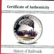 Liberia 5 Dollar Silbermünze mit Farbauflage 2011 HISTORY OF RAILROADS - MAV-220 proof coa