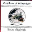 Liberia 5 Dollar Silbermünze mit Farbauflage 2011 HISTORY OF RAILROADS - Flying Scotsman proof coa