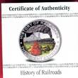 Liberia 5 Dollar Silbermünze mit Farbauflage 2011 HISTORY OF RAILROADS - The Orient-Express proof coa
