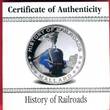 Liberia 5 Dollar Silbermünze mit Farbauflage 2011 HISTORY OF RAILROADS - Mallard proof coa