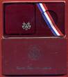 USA 2x1 Dollar Silbermünzen 1983 United States Mint Two-Coin Proof Set - Olympia 1992 Diskuswurf Proof with box & coa