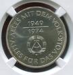 Eastern Germany DDR GDR 10 Mark Probe 1974 A Silberprobe Pattern 25 th Republic Anniverary 25 J DDR NGC MS 67