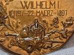 Deutschland Germany Kaiserreich Preußen Tragbare Medaille Bronze mit Orig. Öse 1897 100. Geburtstag von Wilhelm I. 1797 sog. Apfelsinenorden Unc Toned