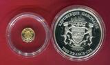Gabun 1000 Francs + 3000 Francs CFA Set 2014 Gold und Silber Springbok Dedication Set Proof coinset with original packaging